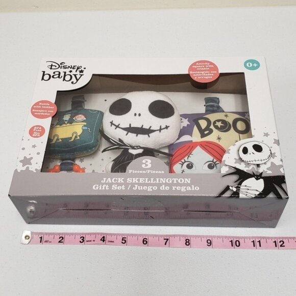 Disney Baby Nightmare Before Christmas Jack Skellington Gift Set Rattle Plush - Picture 7 of 7